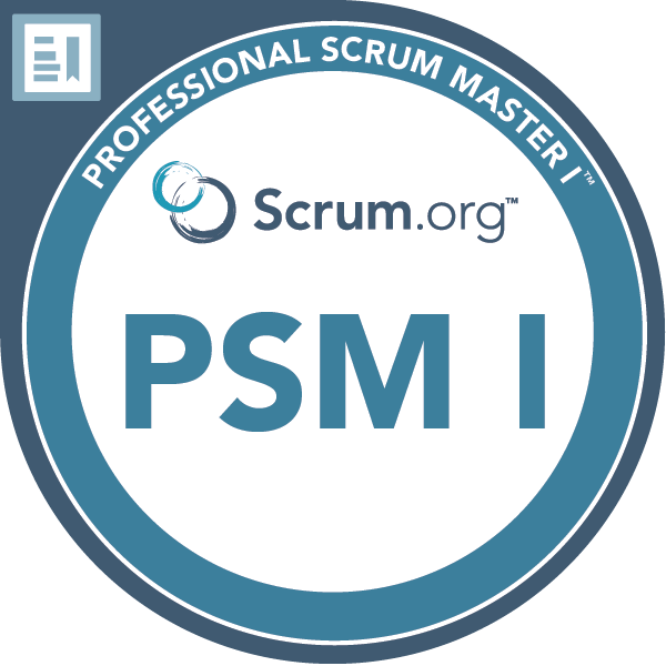 badge: Professional Scrum Master 1 PSM 1
